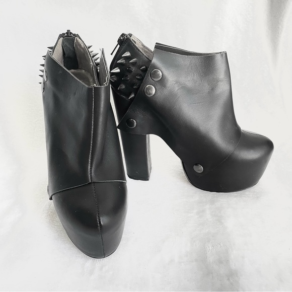 Elly Clay Black Missy Spiked Platform Boot Size 5 - Picture 3 of 9